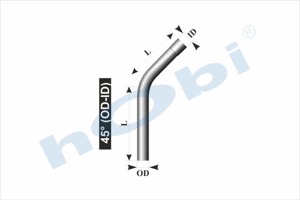 Pipe, UN Elbow, A:45° Ø75 L1:230 L2:230 Alusi ID1:Ø75,5