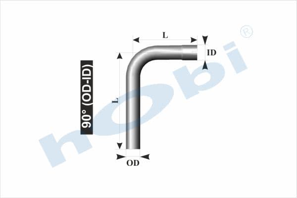 Pipe, UN Elbow, A:90° Ø75 L1:290 L2:290 Alusi ID1:Ø75,5