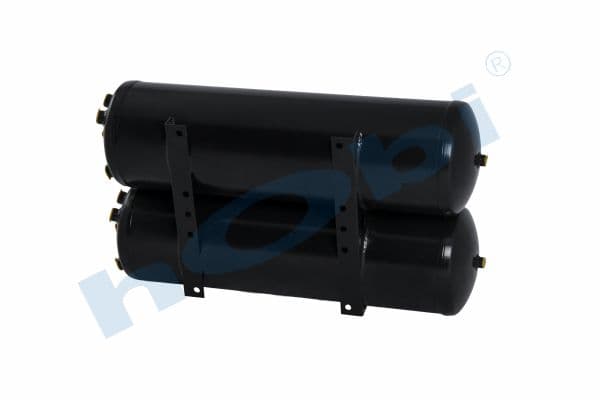 Air Tank, Steel, External 2 pcs, With Body Bracket, Ø246 Lt:80 Black (RAL9005)
