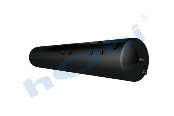 Air Tank, Steel, Internal 2 pcs, Ø230 L:1386 Lt:55 Black (RAL9005)