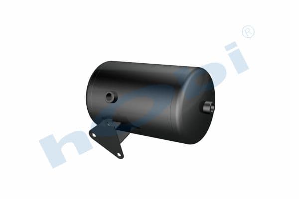 Air Tank, Steel, Internal 2 pcs, With Body Bracket, Ø200 L:342 Lt:9,5 Black