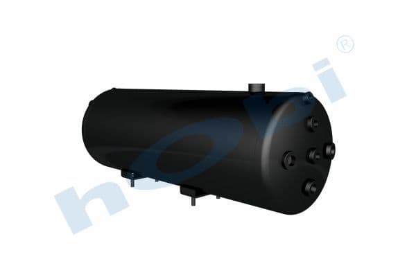 Air Tank, Steel, Internal 2 pcs, With Body Bracket, Ø250 L:743 Lt:35,5 Black