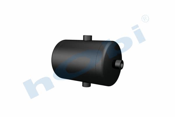 Air Tank, Ø154 L:242 Steel, OT Lt:4 Black (RAL9005)