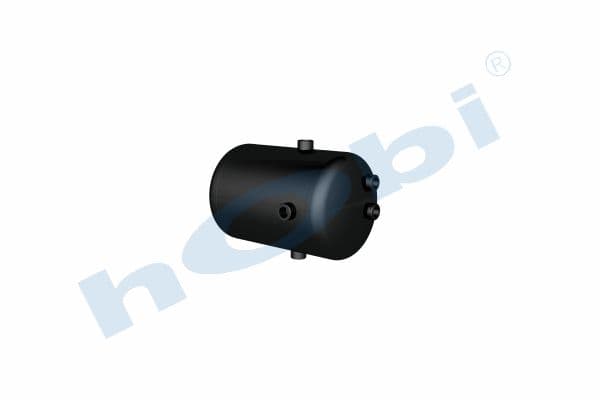 Air Tank, Ø206 L:325 Steel, MC Lt:9,5 Black (RAL9005)