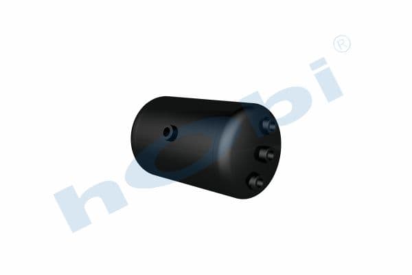 Air Tank, Ø206 L:349 Steel, MC Lt:10 Black (RAL9005)