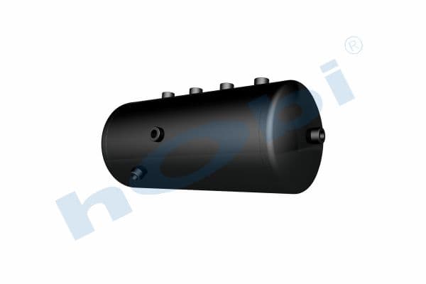 Air Tank, Ø246 L:591 Steel, DF Lt:25 Black (RAL9005)