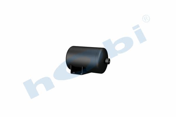 Air Tank, Ø154 L:251 Steel, Body With Bracket, MC Lt:4 Black (RAL9005)