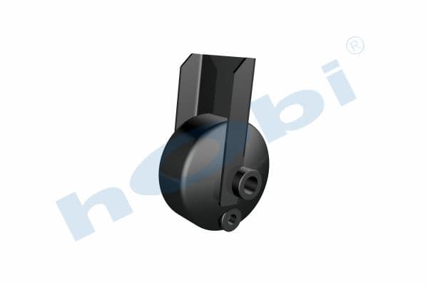 Air Tank, Ø154 L:86 Steel, Cover With Bracket, VL Lt:1 Black (RAL9005)