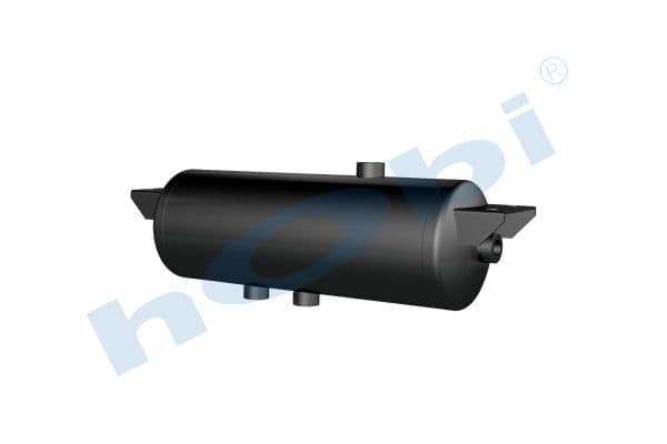Air Tank, Ø154 L:456 Steel, Cover With Bracket, DF Lt:7,5 Black (RAL9005)