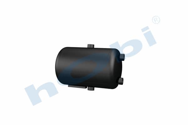 Air Tank, Ø206 L:339 Steel, Body With Bracket, BT Lt:10 Black (RAL9005)