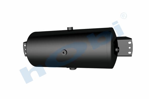 Air Tank, Ø246 L:572 Steel, Cover With Bracket, UN Lt:24 Black (RAL9005)