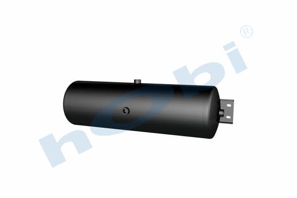 Air Tank, Ø246 L:815 Steel, Cover With Bracket, UN Lt:38 Black (RAL9005)