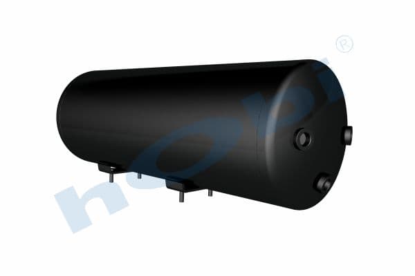 Air Tank, Ø259 L:737 Steel, Body With Bracket, UN Lt:36 Black (RAL9005)