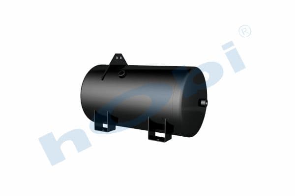 Air Tank, Ø300 L:579 Steel, Body With Bracket, DF Lt:36 Grey (RAL7010)