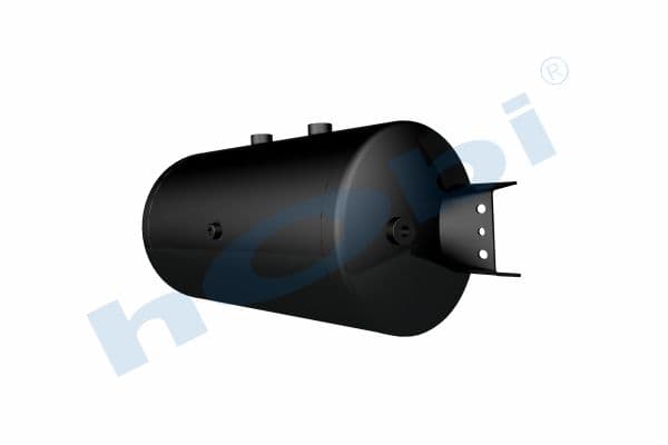 Air Tank, Ø300 L:621 Steel, Cover With Bracket, UN Lt:50 Black (RAL9005)