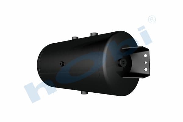 Air Tank, Ø300 L:621 Steel, Cover With Bracket, UN Lt:50 Black (RAL9005)