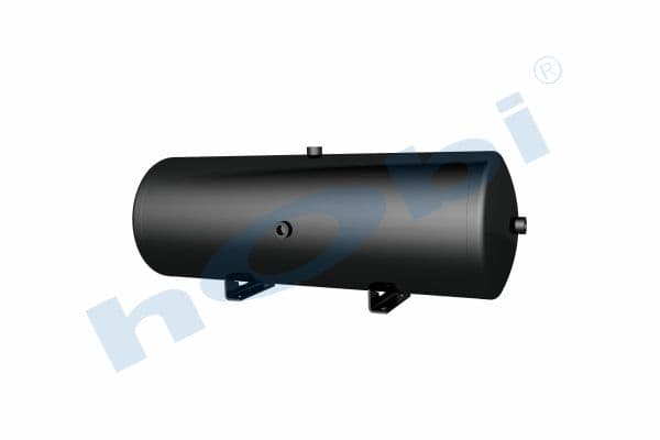 Air Tank, Ø300 L:888 Steel, Body With Bracket, UN Lt:58 Black (RAL9005)