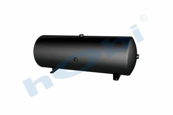 Air Tank, Ø300 L:888 Steel, Body With Bracket, UN Lt:60 Black (RAL9005)