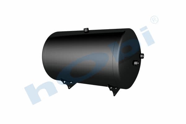 Air Tank, Ø396 L:714 Steel, Body With Bracket, SH Lt:80 Dark Grey (RAL7016)