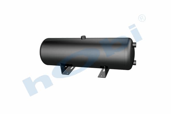 Air Tank, Ø206 L:662 Steel, Body With Bracket, Lt:20 Black (RAL9005)