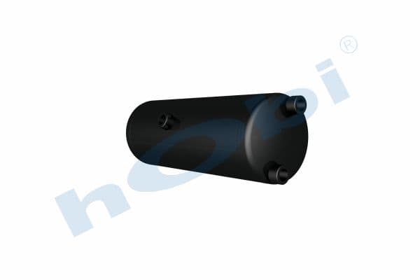 Air Tank, Ø154 L:432 Steel, Lt:8 Black (RAL9005)