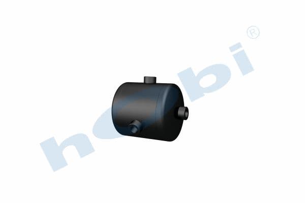 Air Tank, Ø154 L:186 Steel, Lt:3 Black (RAL9005)