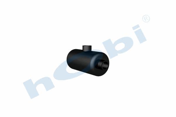 Air Tank, Ø080 L:160 Steel, Lt:0,5 Black (RAL9005)