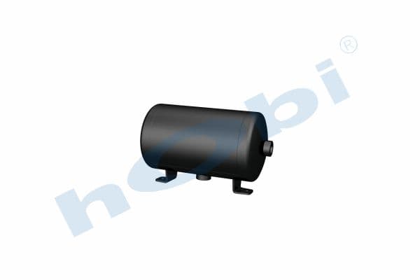 Air Tank, Ø154 L:284 Steel, Body With Bracket, Lt:5 Black (RAL9005)