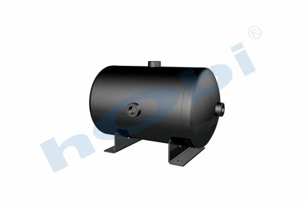 Air Tank, Ø206 L:347 Steel, Body With Bracket, Lt:10 Black (RAL9005)