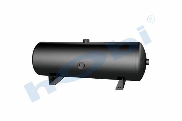 Air Tank, Ø206 L:651 Steel, Body With Bracket, Lt:20 Black (RAL9005)