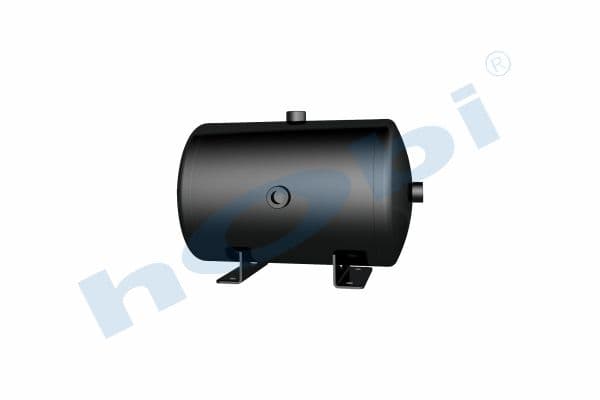Air Tank, Ø250 L:404 Steel, Body With Bracket, Lt:20 Black (RAL9005)