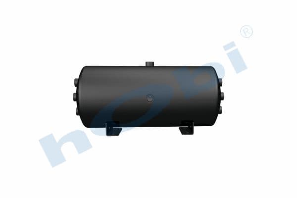 Air Tank, Ø259 L:600 Steel, Body With Bracket, Lt:25 Black (RAL9005)