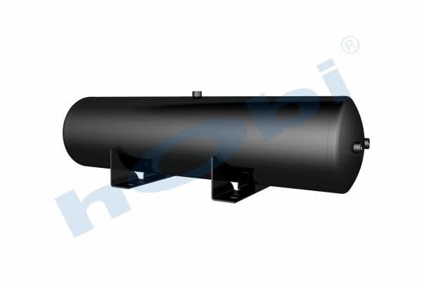 Air Tank, Ø276 L:1073 Steel, Body With Bracket, Lt:60 Black (RAL9005)