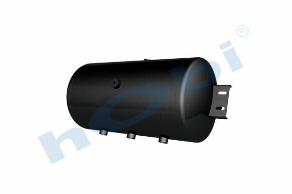 Air Tank, Ø310 L:633 Steel, Cover With Bracket, Lt:48 Black (RAL9005)