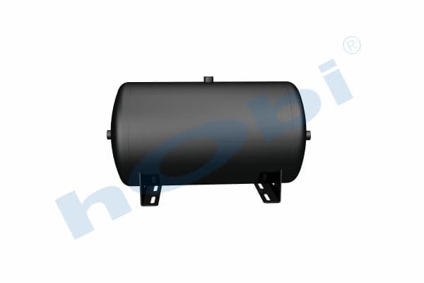 Air Tank, Ø350 L:650 Steel, Body With Bracket, Lt:60 Black (RAL9005)
