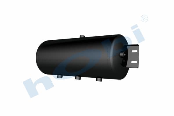 Air Tank, Ø246 L:631 Steel, Cover With Bracket, Lt:25 Black (RAL9005)
