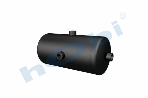 Air Tank, Ø154 L:332 Steel, Lt:5 Black (RAL9005)