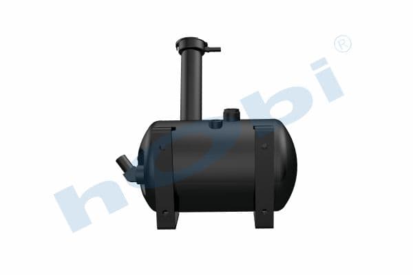 Air Tank, Ø178 L:307 Steel, Body With Bracket, Lt:6 Black (RAL9005)