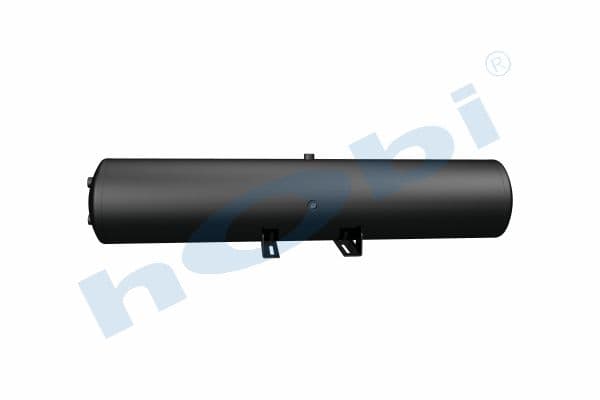 Air Tank, Ø276 L:1407 Steel, Body With Bracket, Lt:80 Black (RAL9005)