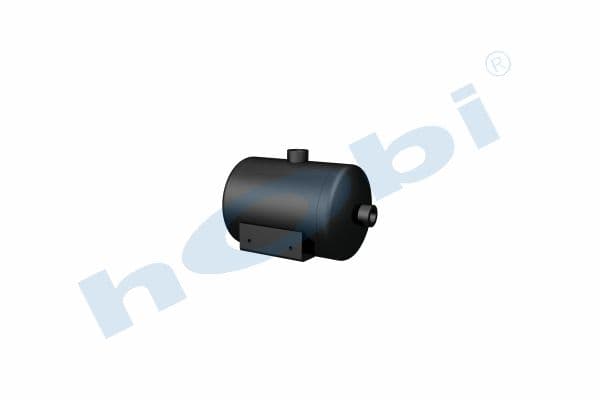 Air Tank, Ø154 L:242 Steel, Body With Bracket, Lt:4 Black (RAL9005)