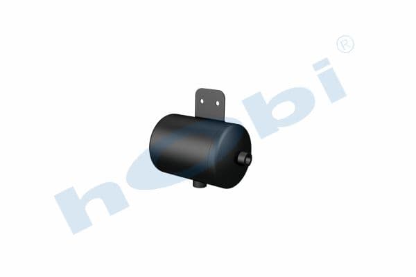 Air Tank, Ø154 L:242 Steel, Body With Bracket, Lt:4 Black (RAL9005)