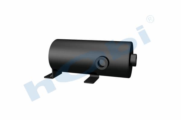 Air Tank, Ø102 L:231 Steel, Body and Cover With Bracket, Lt:1 Black (RAL9005)