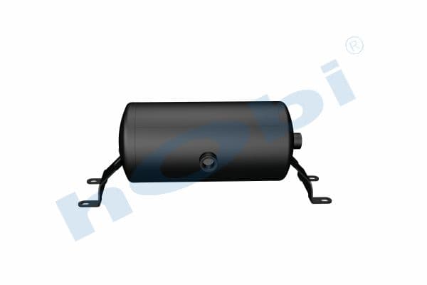 Air Tank, Ø154 L:333 Steel, Cover With Bracket, DF Lt:5,5 Black (RAL9005)