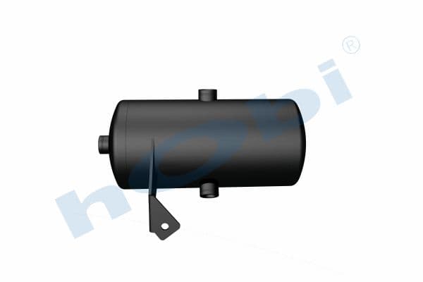 Air Tank, Ø154 L:338 Steel, Body With Bracket, DF Lt:5,5 Black (RAL9005)