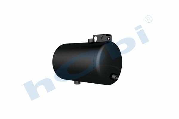 Air Tank, Steel, Internal 2 pcs, With Body Bracket, Ø200 L:342 Lt:9,5 Black