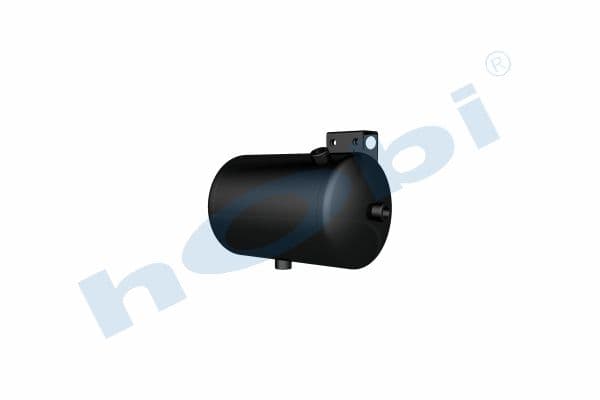 Air Tank, Steel, Internal 2 pcs, With Body Bracket, Ø200 L:342 Lt:9,5 Black