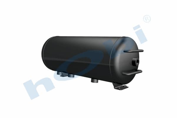 Air Tank, Steel, Internal 2 pcs, With Body Bracket, Ø206 L:535 Lt:15,7 Black