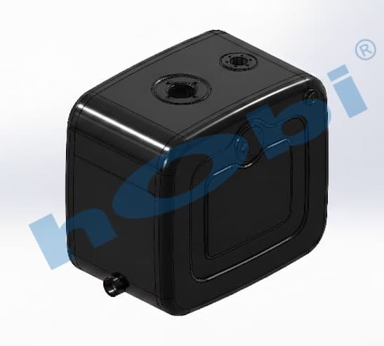 UN 150 Lt. Hydraulic Oil Tank, Steel, Top and Side Valve, H:620 W:675 L:400